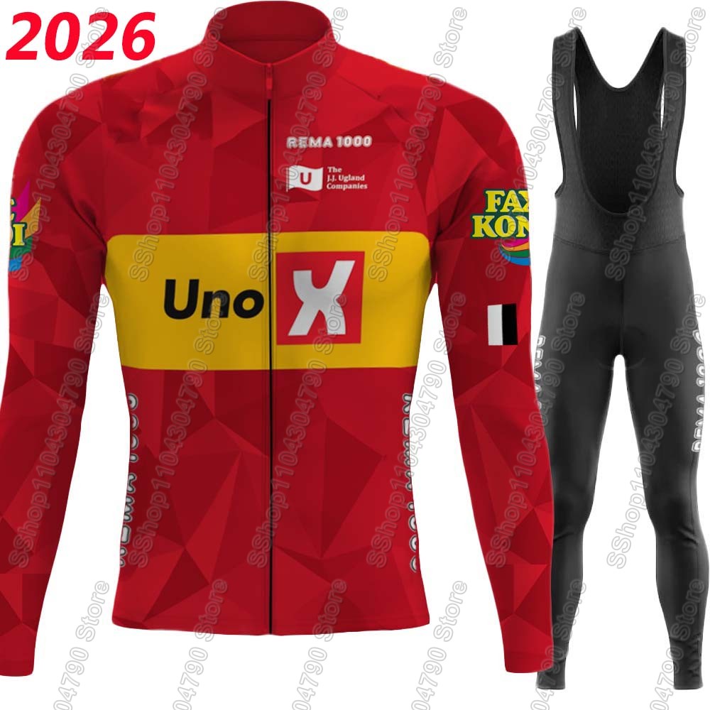 Mountain Biking Pants - ウノXプロチーム2026サイクリングジャージセット長袖ノルウェーマウンテンウェアメンズMTBバイクロードパンツビブマイヨロパ