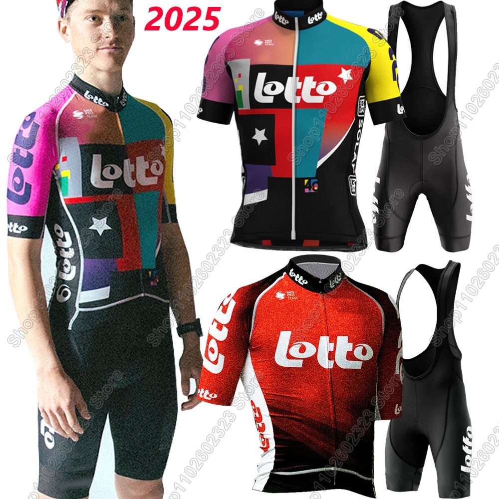 Mountain Biking Pants - ロトチーム2025サイクリングジャージセット サマーベルギー ウェア メンズキット ロードバイクシャツ スーツ