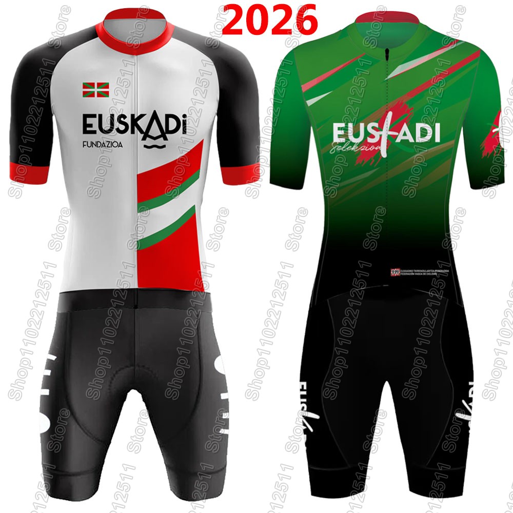 Mountain Biking Pants - Euskadi チームサイクリングジャージ 2026 セット夏スペイン自転車服ロードバイクシャツスーツ自転車ビブショーツ MTB Ropa