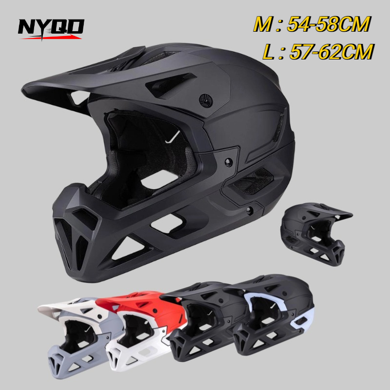 Mountain Biking Full Face Helmet - 大人用レーシングダウンヒルMTBヘルメット メンズ/レディース フルフェイス マウンテンバイクヘルメット バイザー付き 25以上の通気孔付き