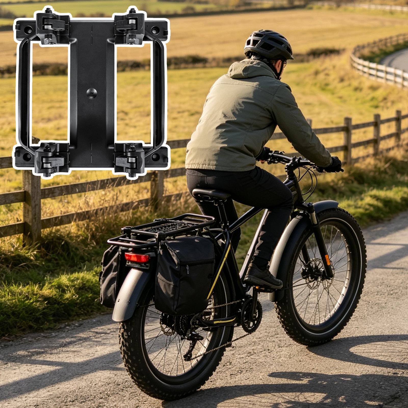 Mountain Biking Bag - バイクバッグバックルマウントクイックリリース調整可能な幅マウントバイクリアパニアバックルブラケットロードマウンテンサイクリングカーゴ用