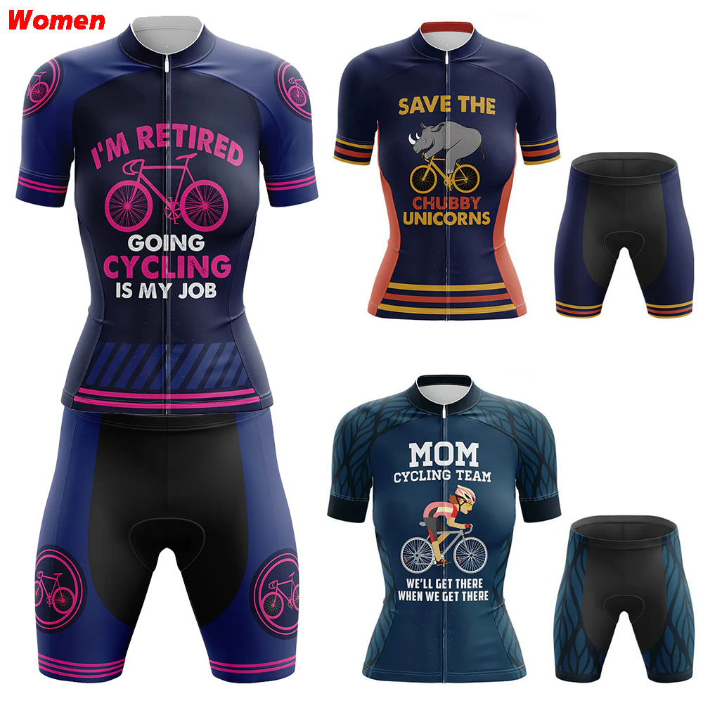 Mountain Biking Outfits Women - サイクリングは私の仕事ポリエステルサイクリング服ユニフォームジャージ女性のバイクショーツ男性 Mtb パンツ衣装セット自転車マウンテンスポーツ