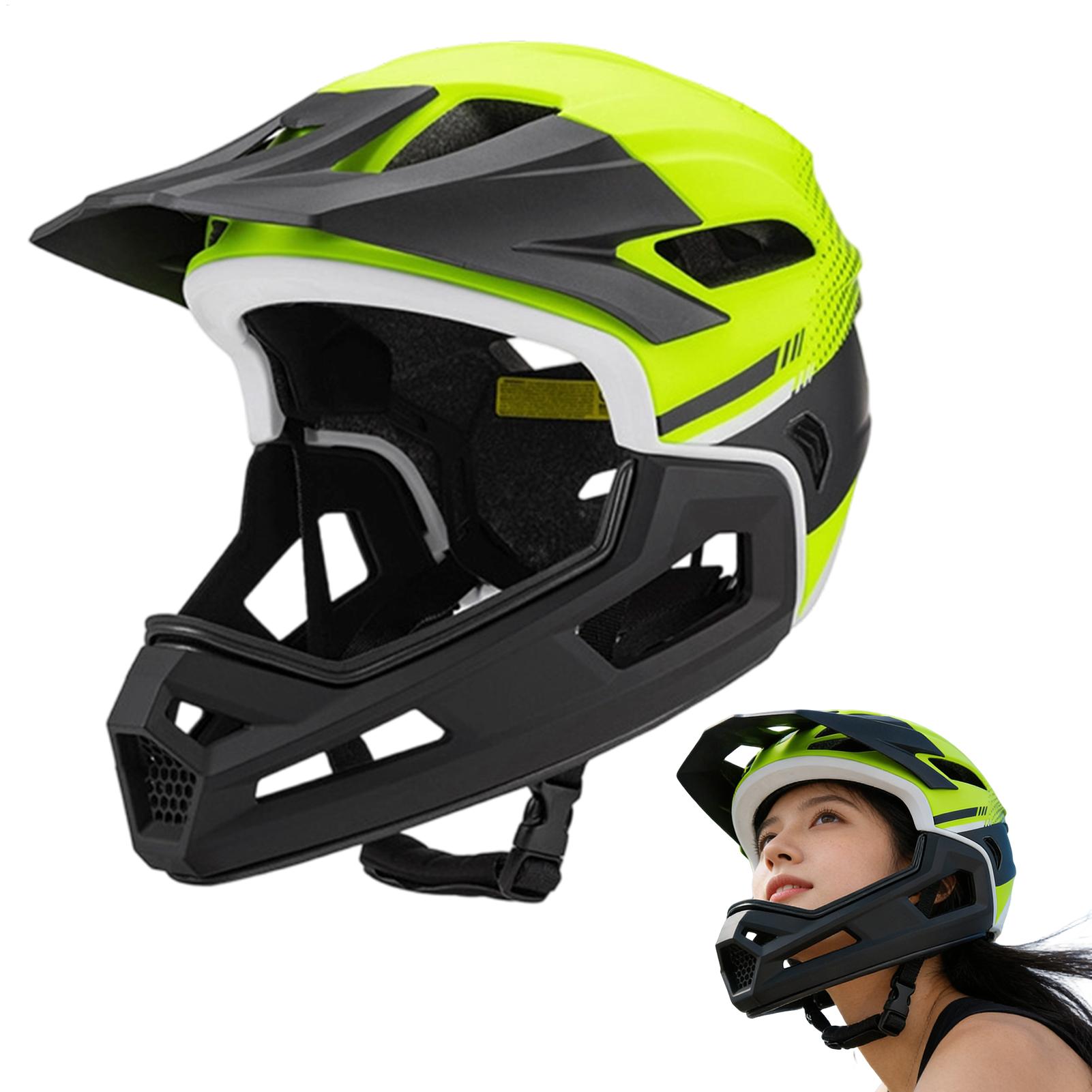 Mountain Biking Full Face Helmet - マウンテンバイクフルフェイスヘルメットサイクリングヘッドカバー保護サイクリング保護ヘルメット自転車モトクロスオートバイスクーター用