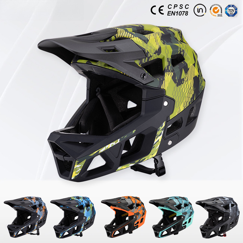 Mountain Biking Full Face Helmet - 新成人用フルフェイスマウンテンバイクヘルメット迷彩オフロードダウンヒルレース屋外安全サイクリングヘルメット卸売バイクヘルメット