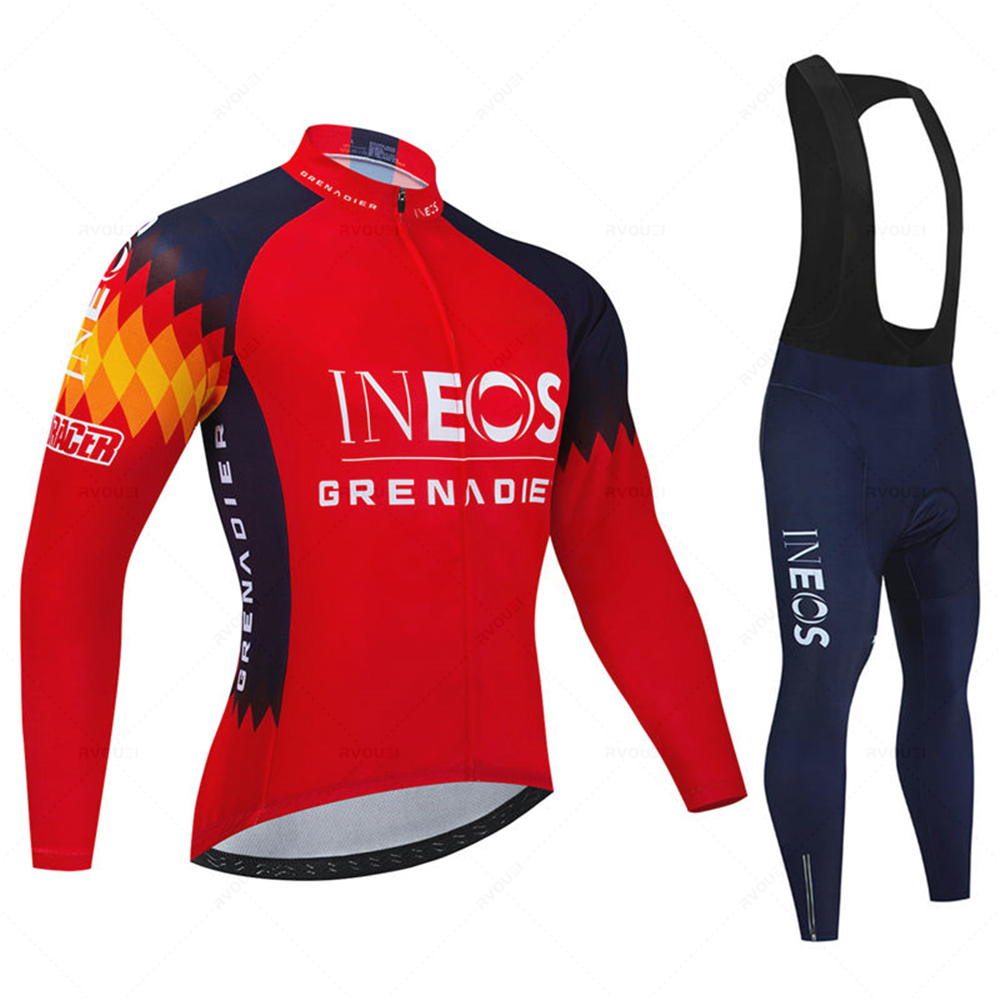 Mountain Biking Pants - Ineos チーム男性春スポーツサイクリングジャージ秋 Mtb 自転車服夏長袖トライアスロンマウンテンバイクビブパンツセット