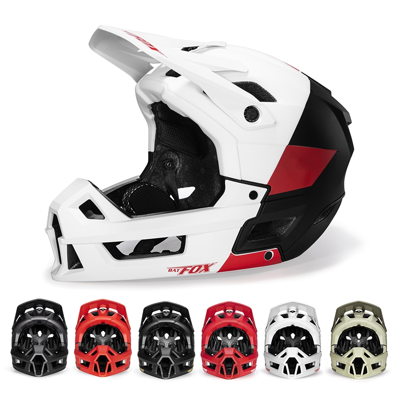 Mountain Biking Full Face Helmet - BATFOX フルフェイスバイクヘルメット男性女性ダウンヒルオフロードサイクリングオートバイアウトドアスポーツ保護安全 MTB 自転車ヘルメット