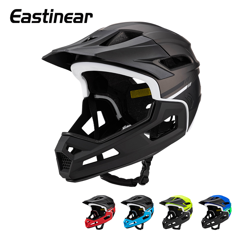 Mountain Biking Full Face Helmet - Eastinear-男性と女性のための取り外し可能なマウンテンバイクヘルメット,アウトドアスポーツ,ローラースケート,スケートボード,乗馬,フルフェイス