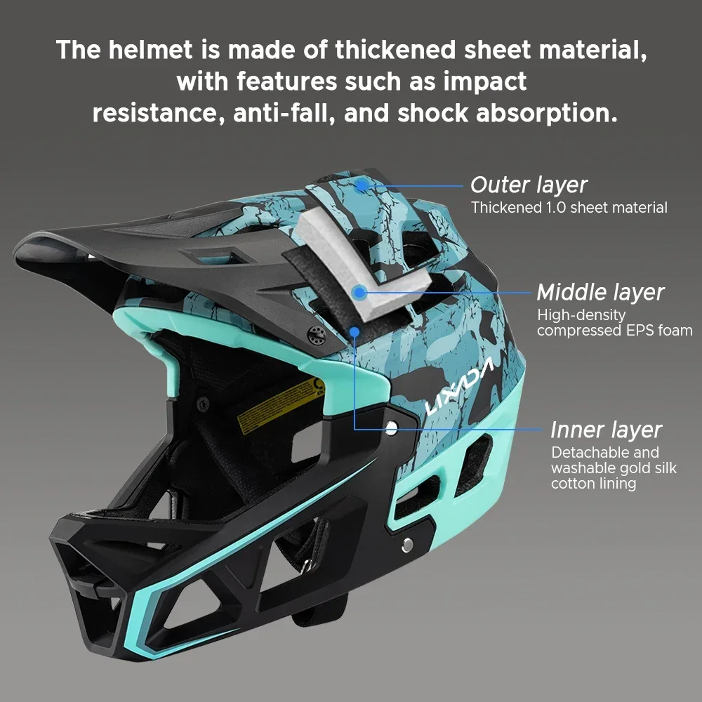 マウンテンバイク安全サイクリングギア フルフェイスMTBヘル - Mountain Biking Full Face Helmet のレビューと価格