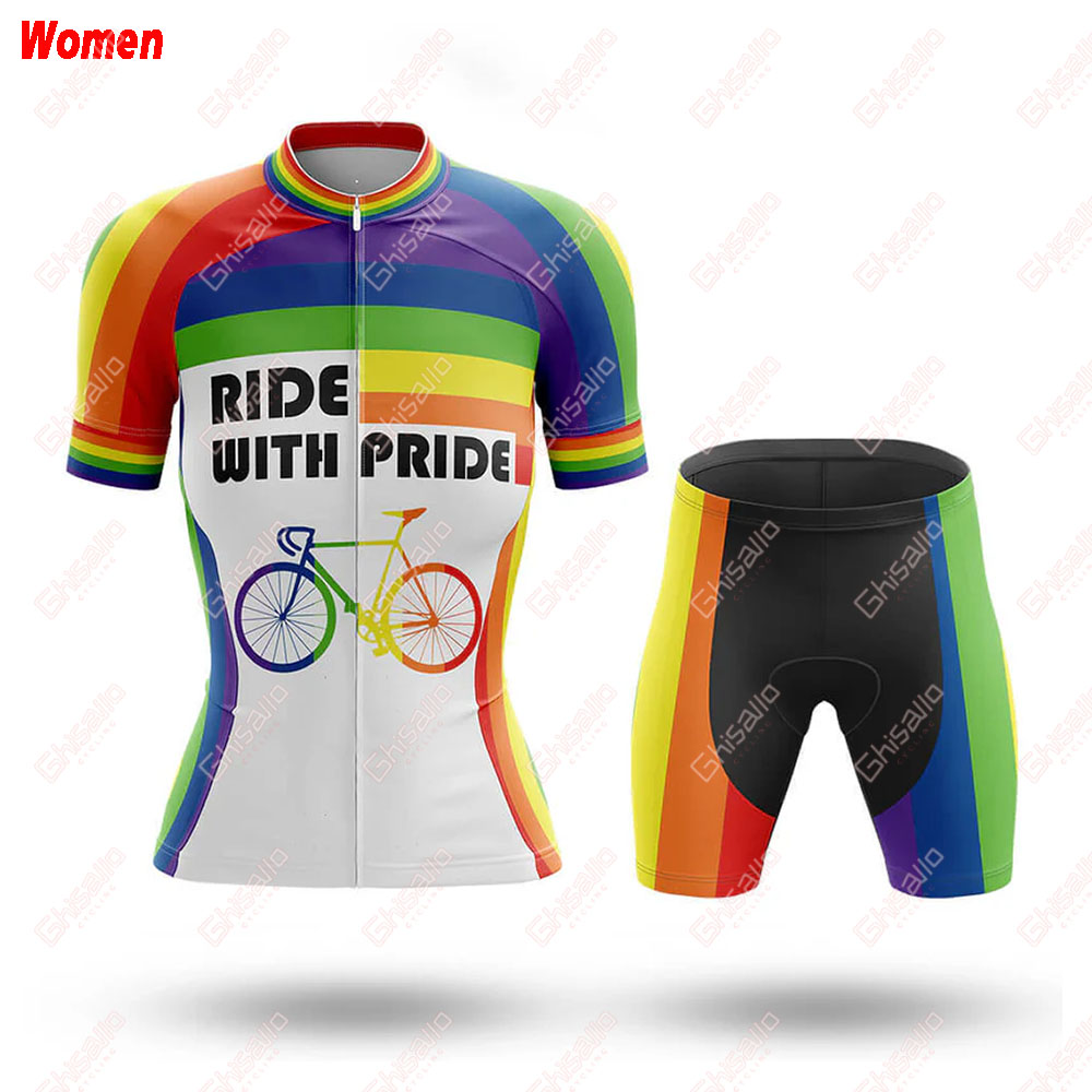 ライドウィズプライドポリエステルサイクリング服ユニフォームジ - Mountain Biking Outfits Women のレビューと価格