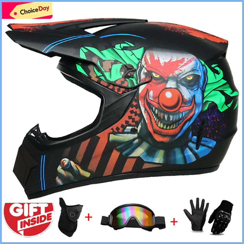 3 個の子供用オフロードフルヘルメット、モトクロスカスコ、カ - Mountain Biking Full Face Helmet のレビューと価格