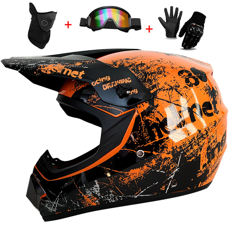 3 個の子供用オフロードフルヘルメット、モトクロスカスコ、カ - Mountain Biking Full Face Helmet のレビューと価格