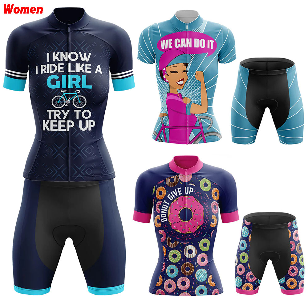 女の子のようなポリエステルサイクリング服ユニフォームジャージ - Mountain Biking Outfits Women のレビューと価格