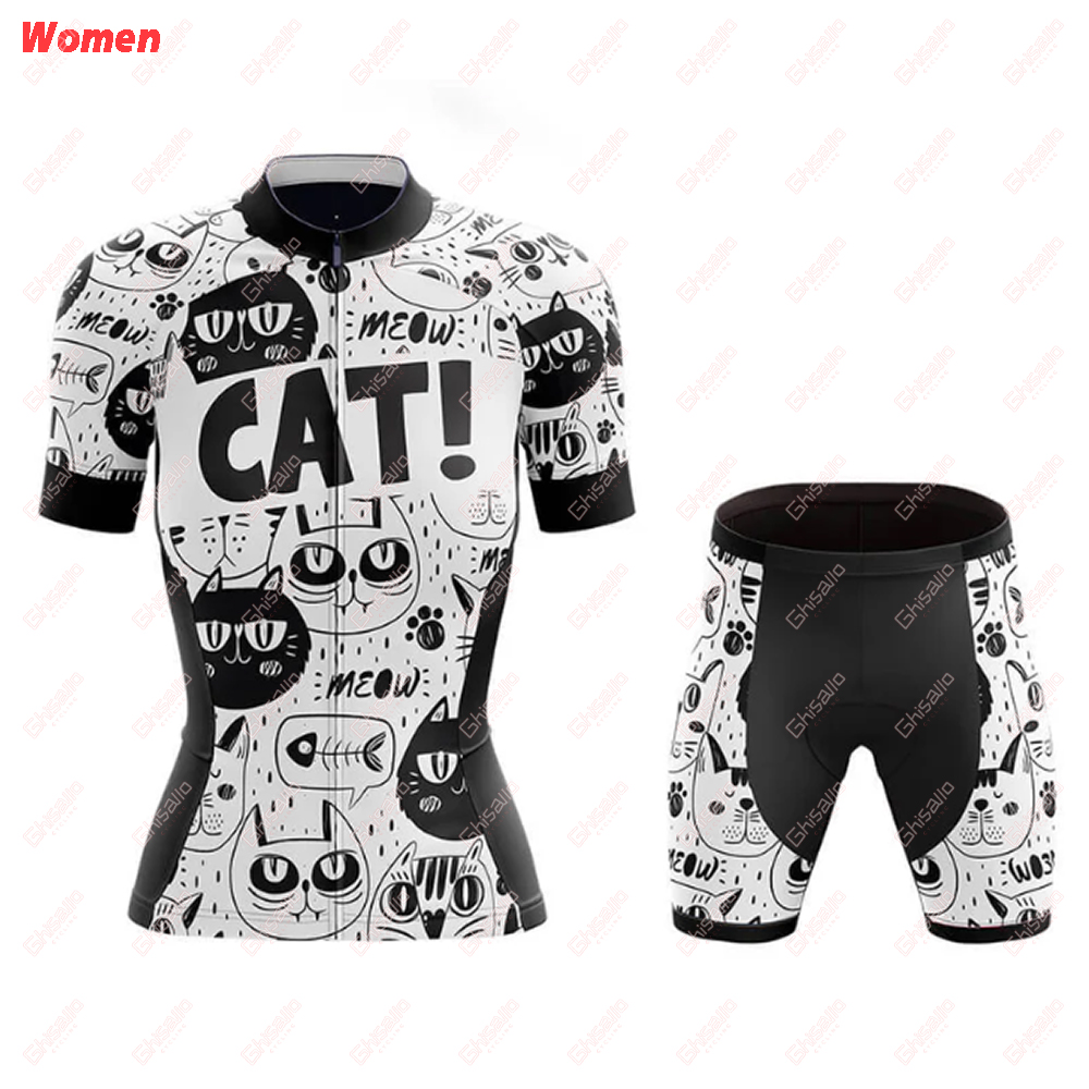 猫ノースリーブポリエステルサイクリング服ユニフォームジャージ - Mountain Biking Outfits Women のレビューと価格