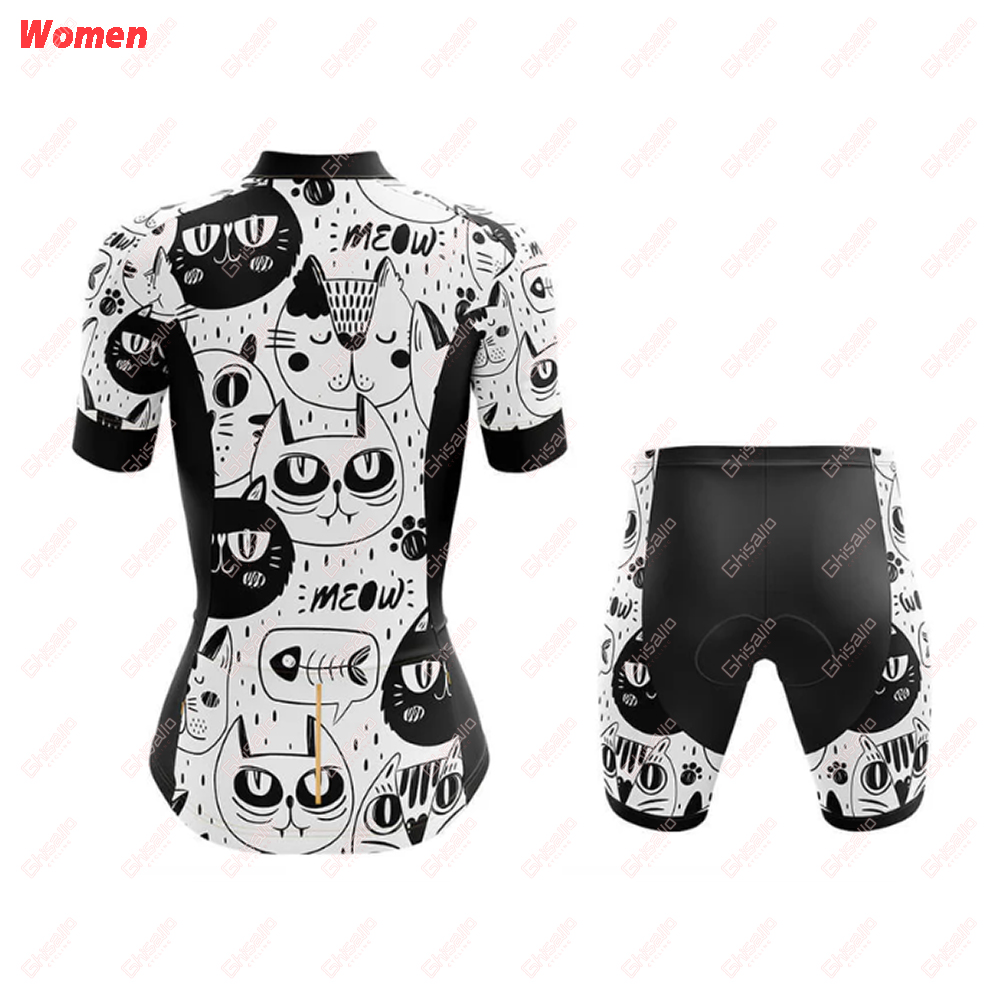 猫ノースリーブポリエステルサイクリング服ユニフォームジャージ - Mountain Biking Outfits Women のレビューと価格