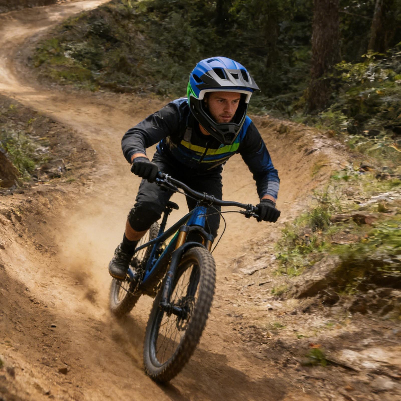 マウンテンバイクフルフェイスヘルメットサイクリングヘッドカバ - Mountain Biking Full Face Helmet のレビューと価格