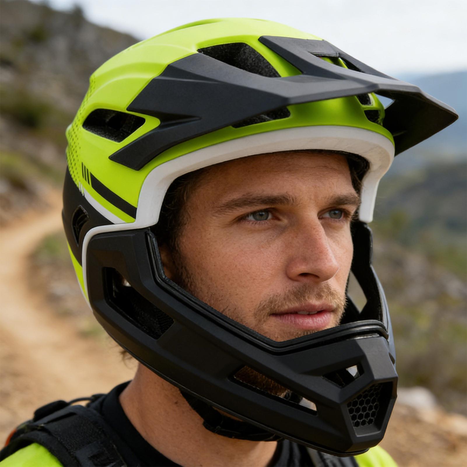バイクヘルメットフルフェイスサイクリング頭部保護サイクリング - Mountain Biking Full Face Helmet のレビューと価格