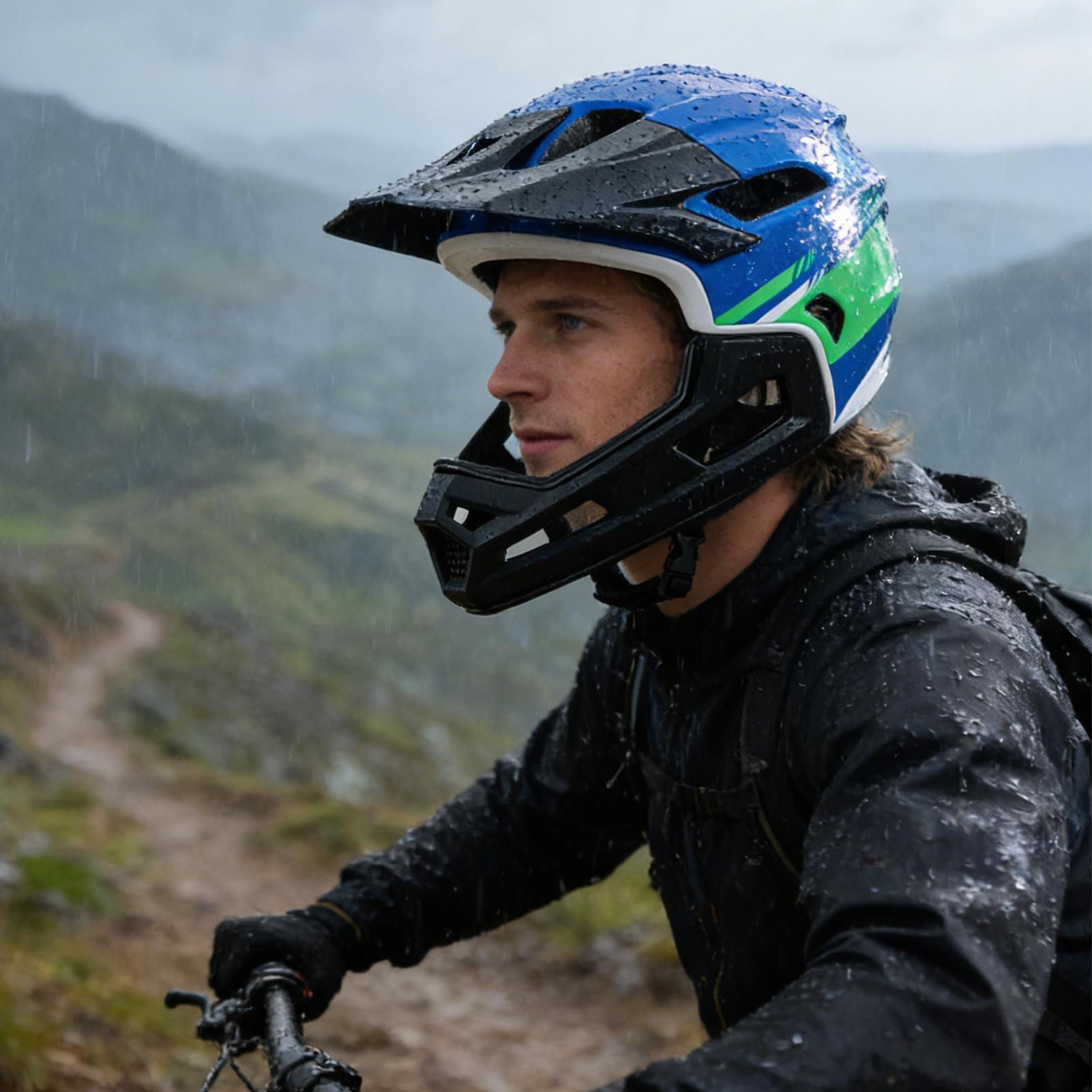 フルフェイスマウンテンバイクヘルメットサイクリングヘッドカバ - Mountain Biking Full Face Helmet のレビューと価格