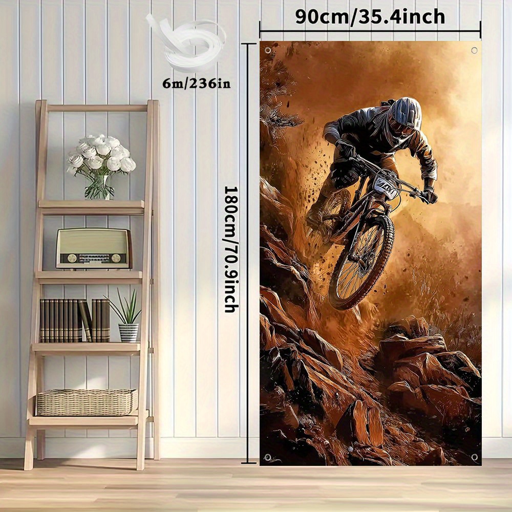 2D平面カーテン、2Dドア装飾バナー、1個のマウンテンバイク - Mountain Biking Events のレビューと価格