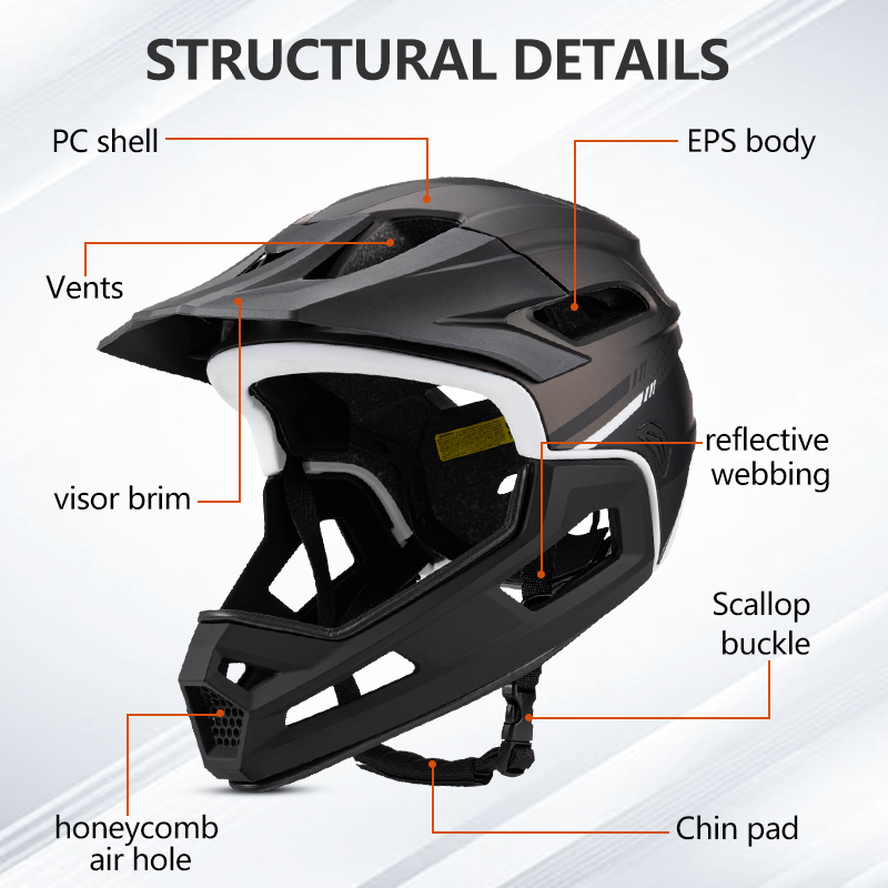 Eastinear-男性と女性のための取り外し可能なマウンテ - Mountain Biking Full Face Helmet のレビューと価格
